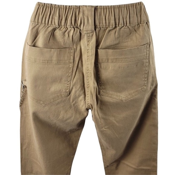 Refuge New With Tags *flaw*Tan Relaxed Utility Joggers Pants With Chain Large - Picture 4 of 13